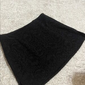 Mini High Waisted Black Lace Skirt